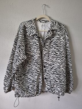 Year of Ours Black & White Zebra Print Jacket Size S